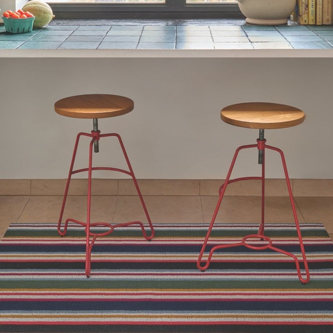 チルウィッチ、chilewich、玄関マット、キッチンマット、シャッフルストライプ、ペチュニア