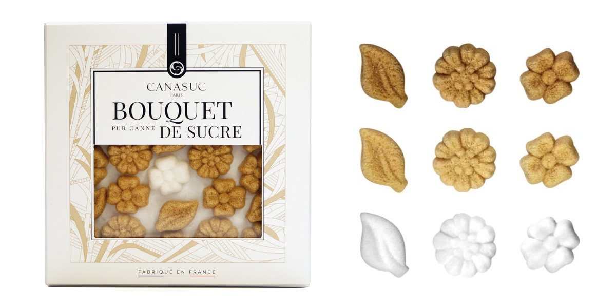 お花の形をした角砂糖，ブーケを模ったフランスのデザインシュガー