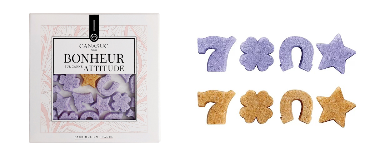 ラッキーモチーフの形をした角砂糖,ラッキーチャームを模ったフランスのデザインシュガー, 無添加の砂糖