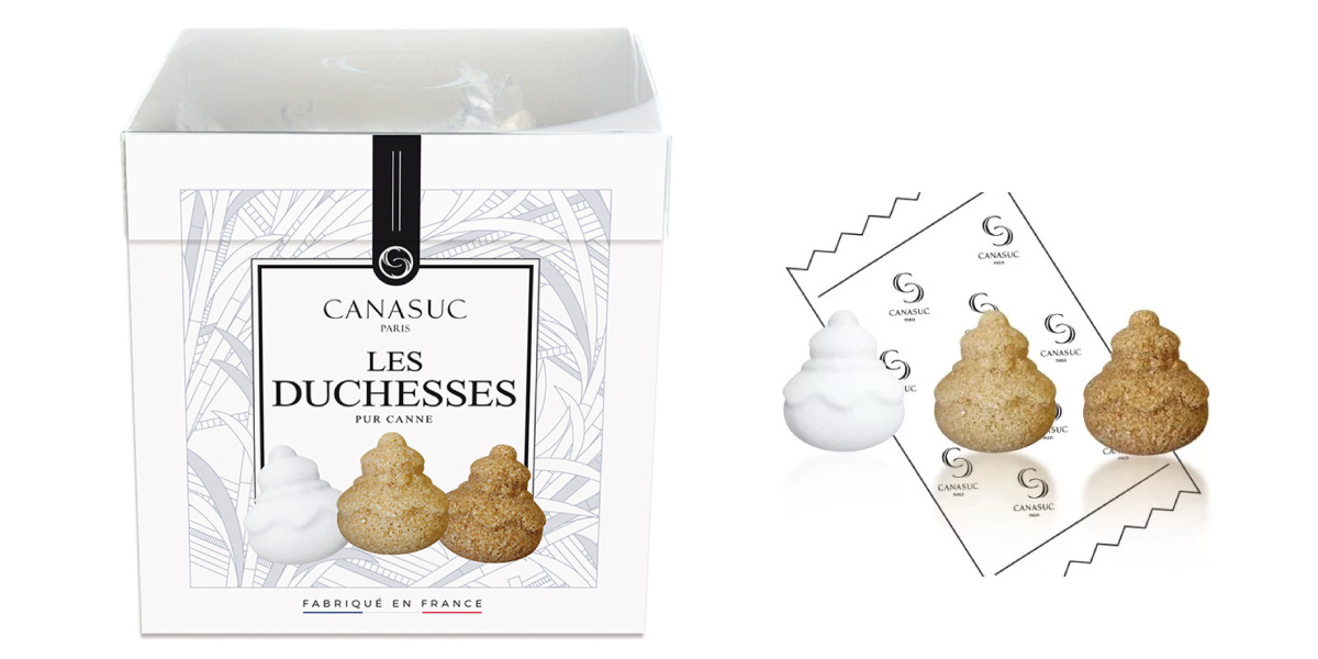 ルリジューズの形をしたデザインシュガー，フランスの伝統菓子の形をした角砂糖