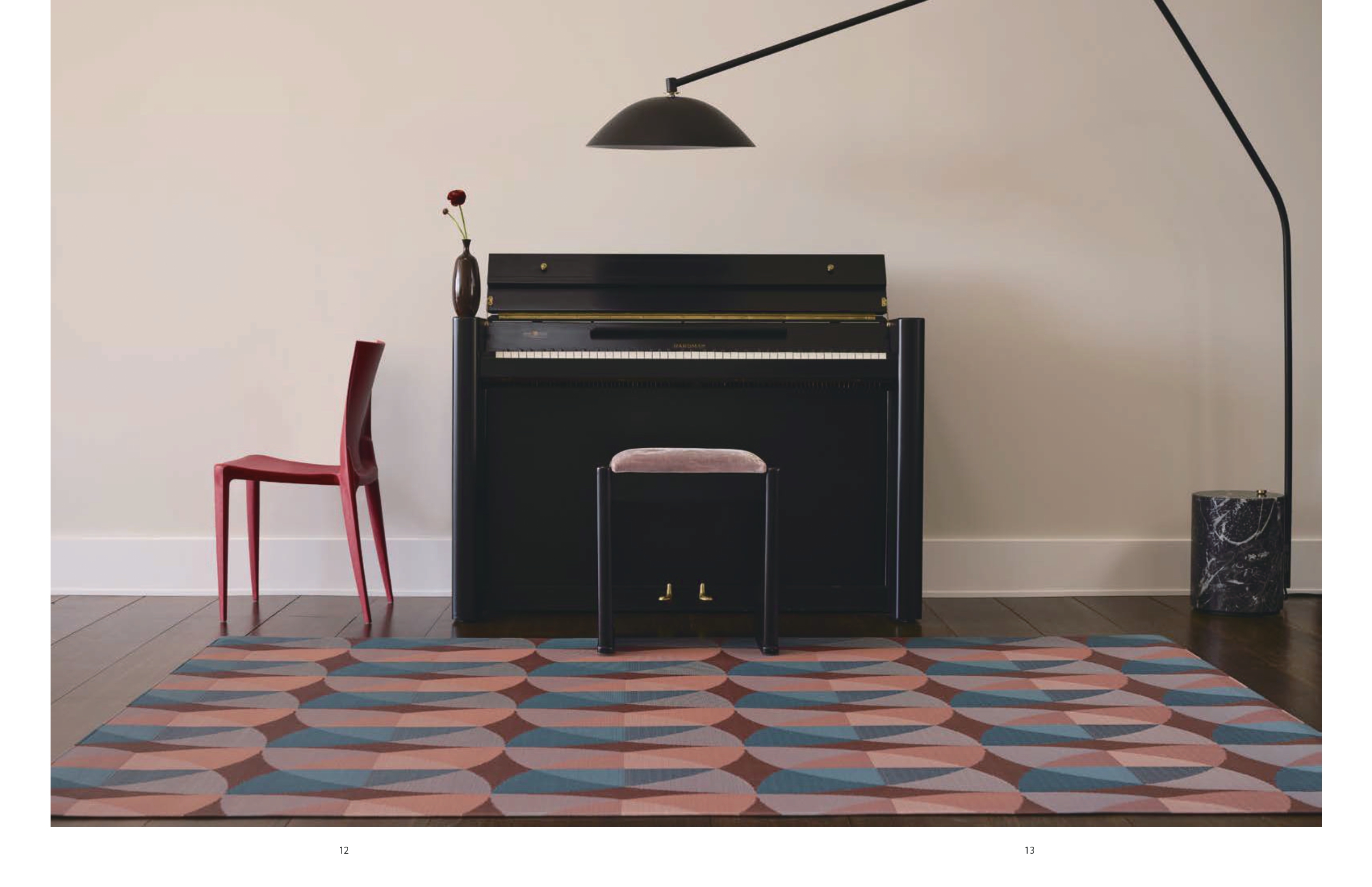 チルウィッチ 2025年秋冬の新作 キャノピー柄　ラズベリー色 フロアマット