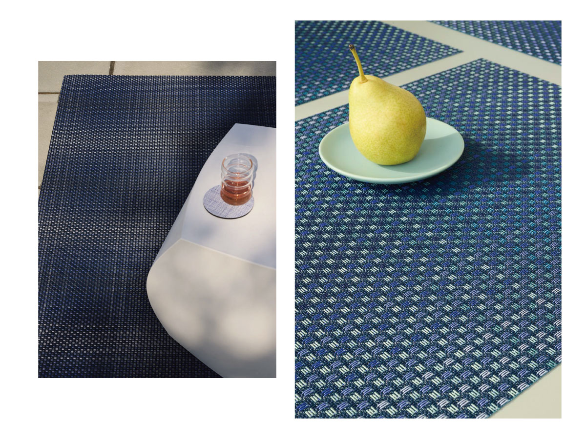 チルウィッチ 2025年春の新作 パレード柄　オーシャン色 ランチョンマットとフロアマット