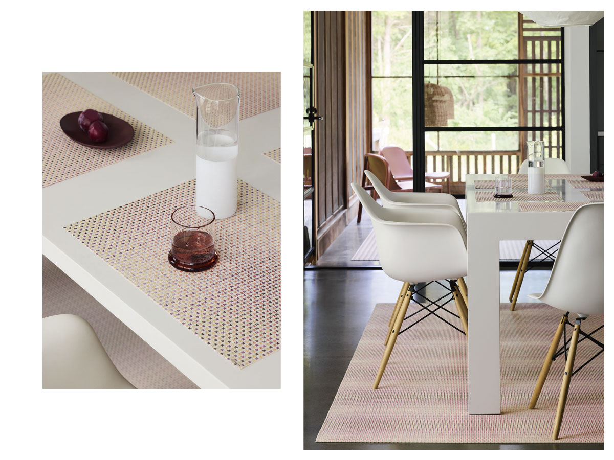 チルウィッチ 2025年春の新作 パレード柄　ソルベ色 ランチョンマットとフロアマット