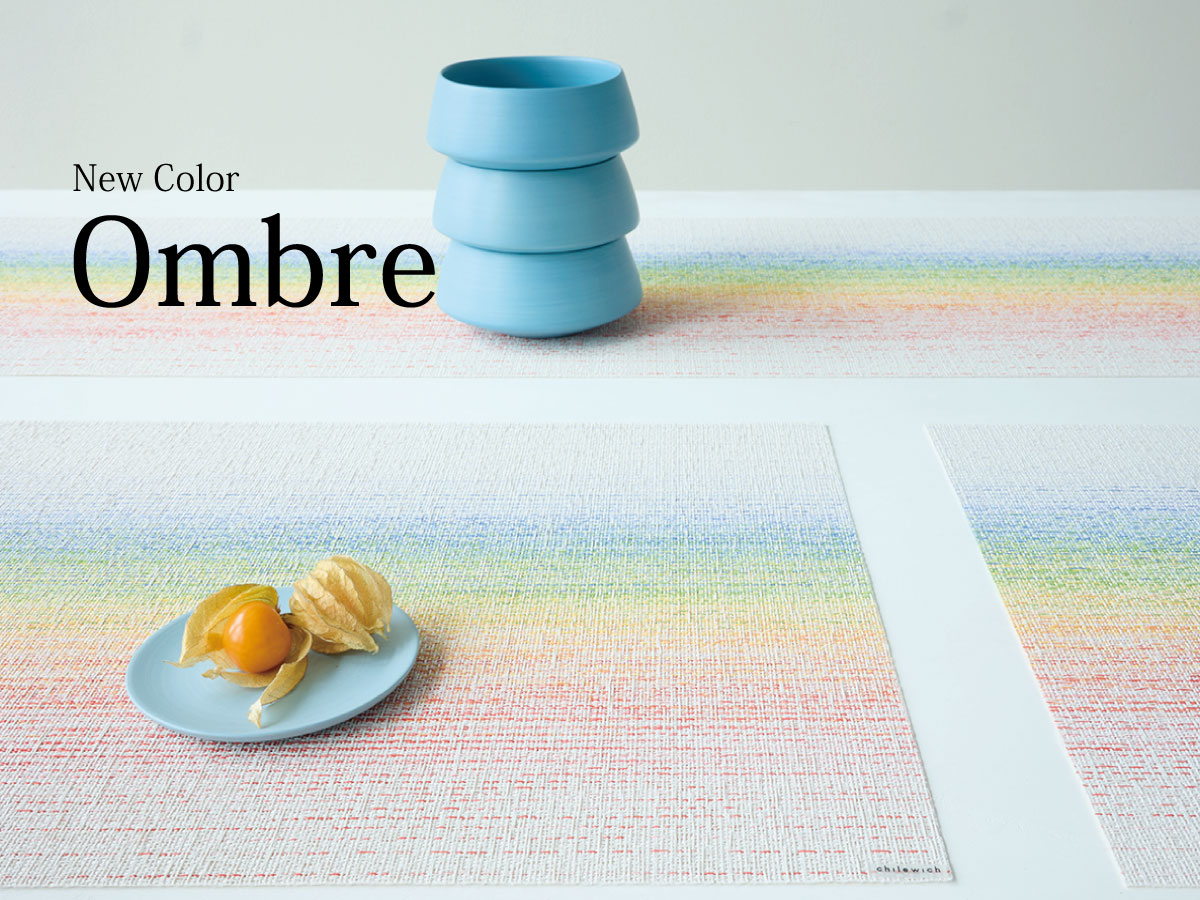 チルウィッチ 2025年春の新作 オンブレ柄　レインボー色 ランチョンマット