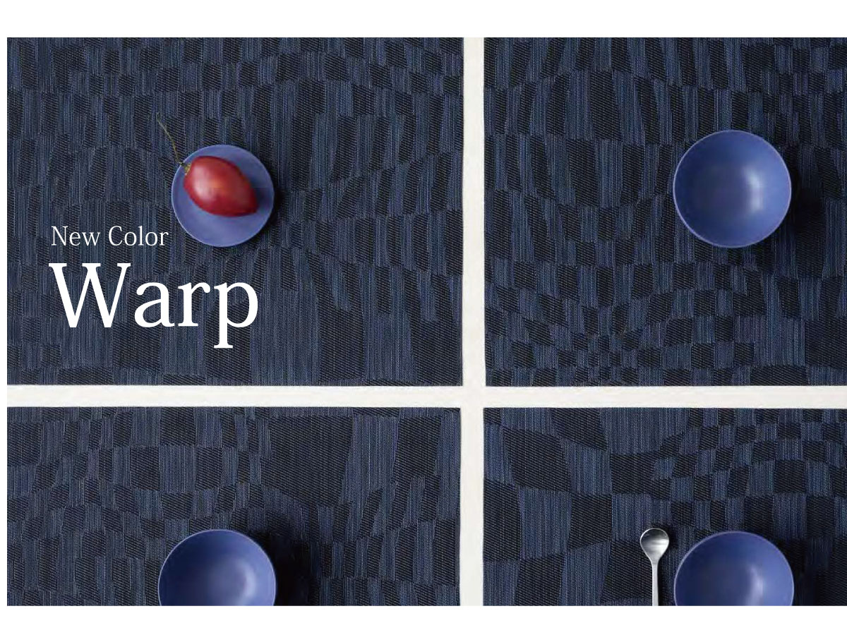 チルウィッチ 2025年春の新作 ワープ柄　オーシャン色 ランチョンマット