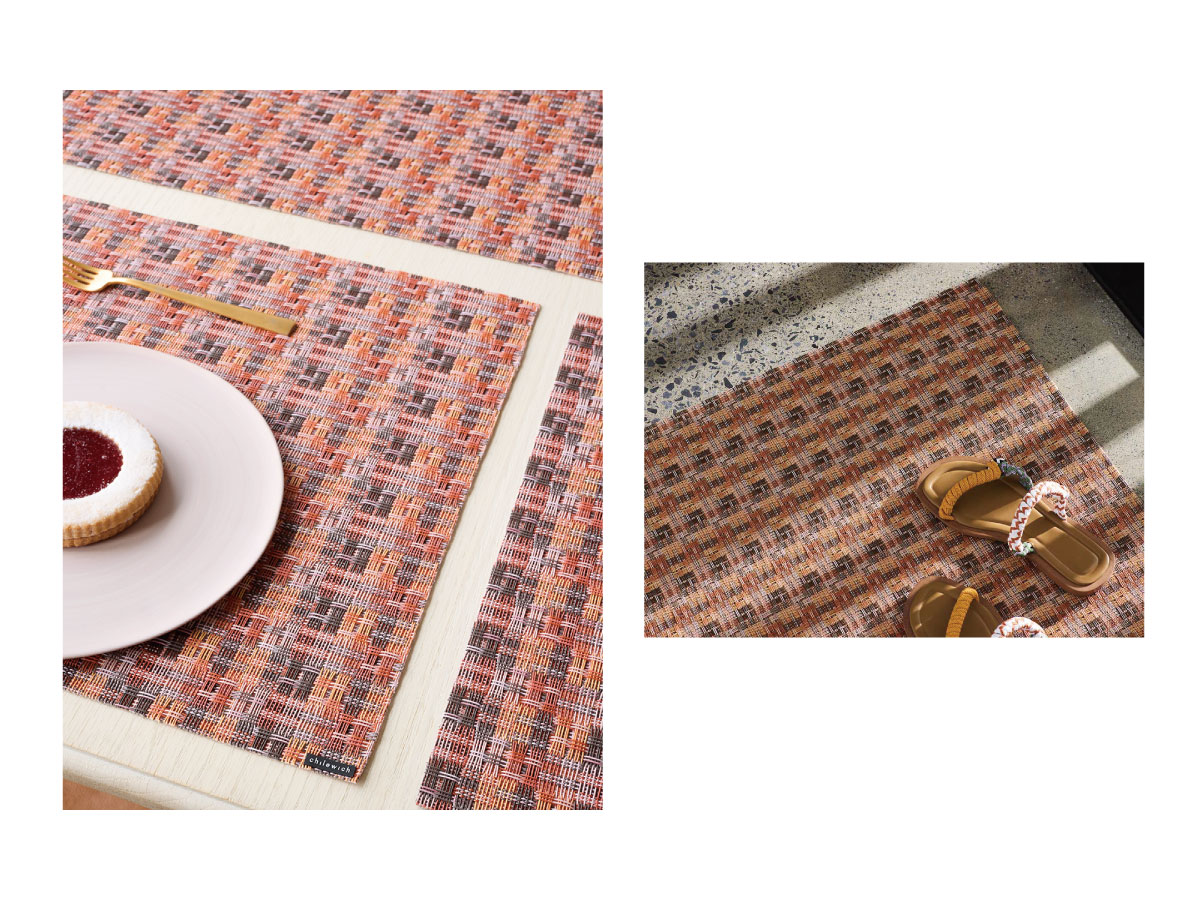 チルウィッチ 2025年春の新作 フェイブル柄　ソルベ色 ランチョンマットとフロアマット