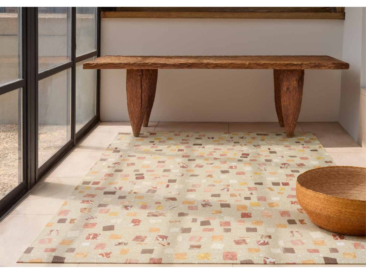 チルウィッチ 2026年春の新作 ピエトラ柄　ベージュ デザート色 ラグ フロアマット