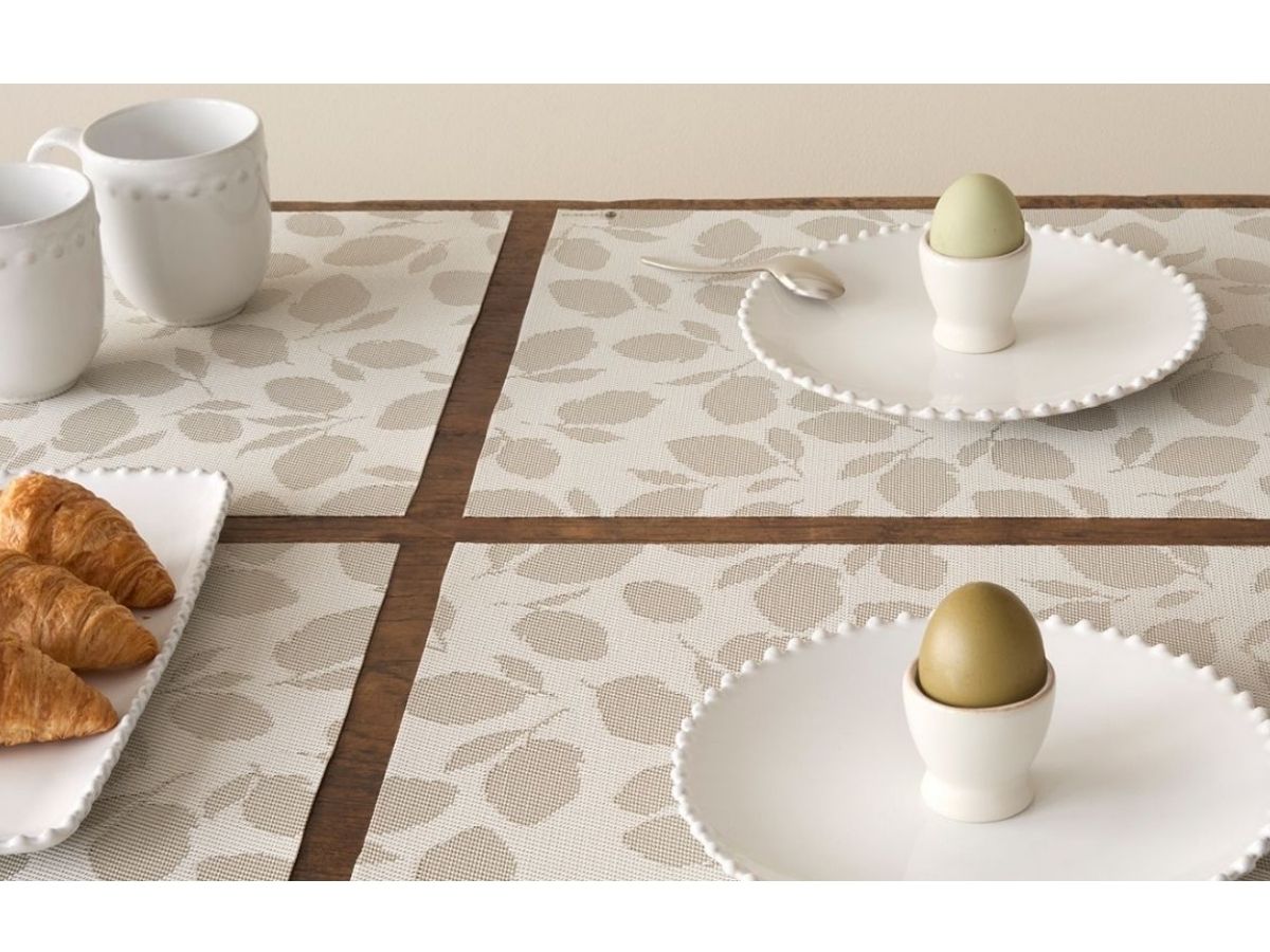 チルウィッチ 2026年春の新作 マーサスチュアート レモンリーブス柄　スチールウール色 グレー ランチョンマット