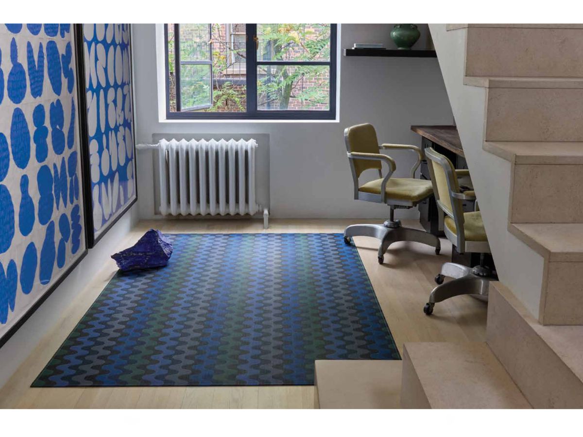 チルウィッチ 2026年春の新作 ウイグル柄　ディープシー色 ランチョンマット ラグ