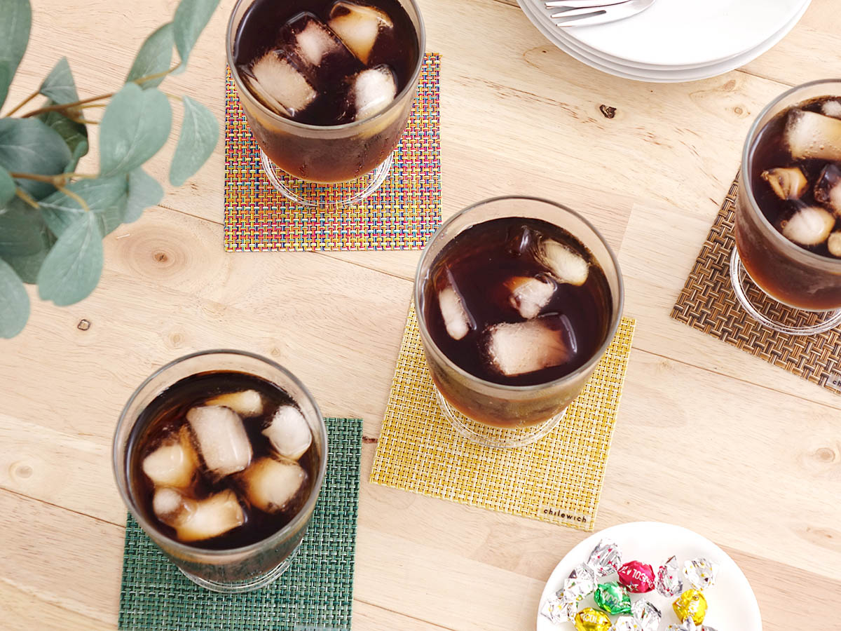 チルウィッチ　コースター　緑・黄色・茶色　おうちカフェ