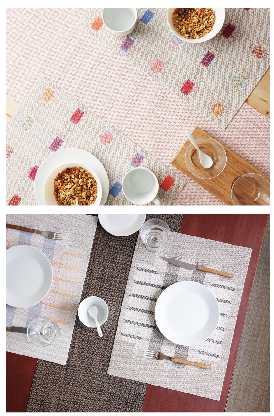 チルウィッチのテーブルランナー　オンブレ　ツイードのような質感とグラデーション