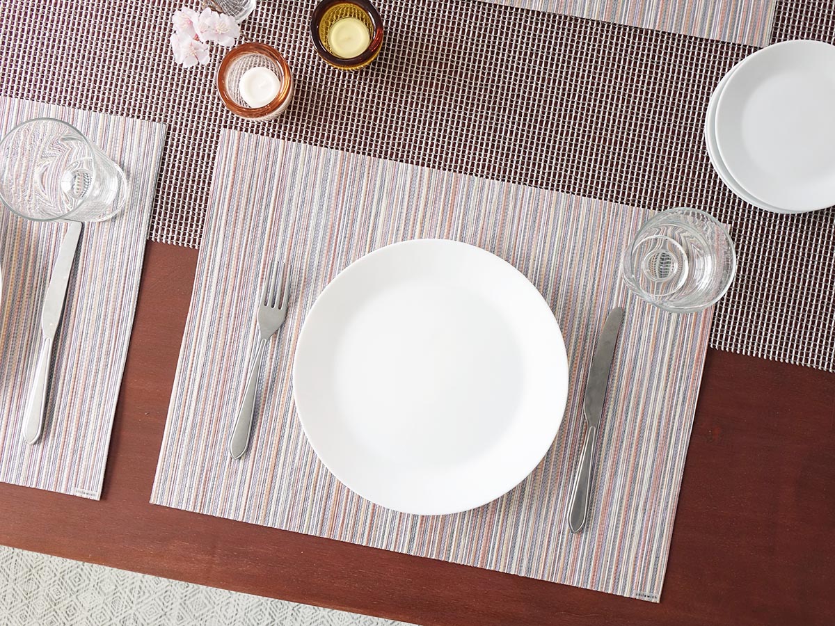 チルウィッチ ランチョンマット　リブウィーブ柄　スパイス色　ピンク色