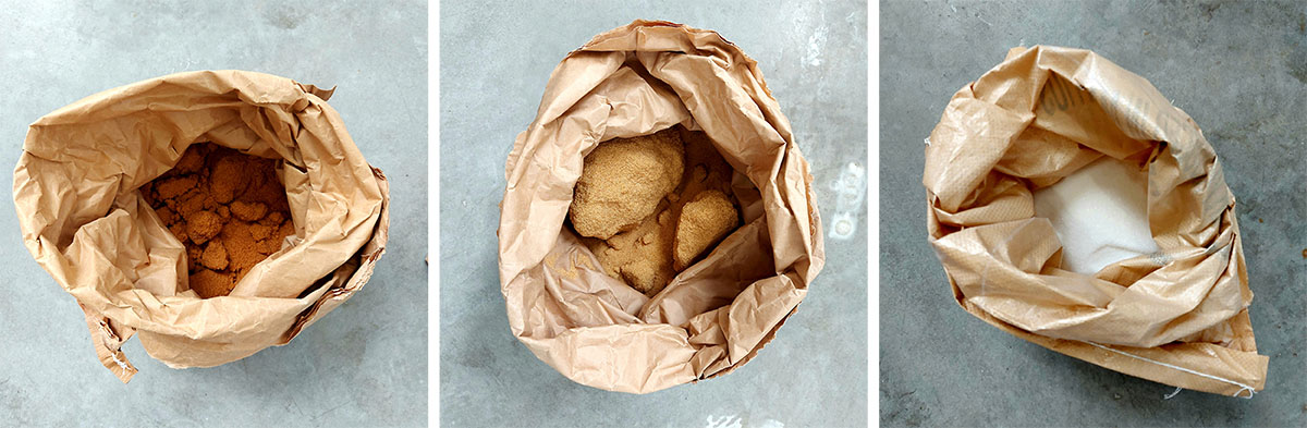 さとうきびの上白糖と黒糖