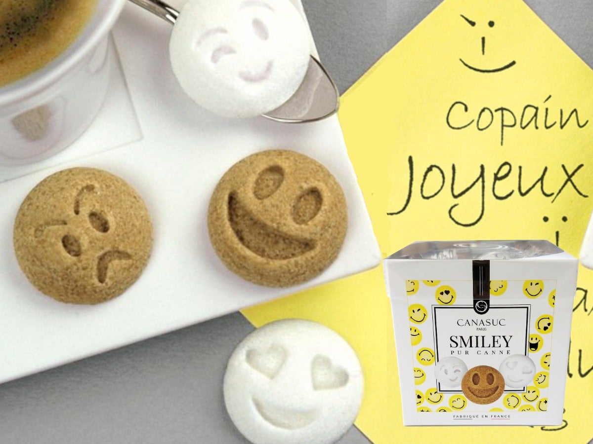 かわいい顔文字の角砂糖のカナスックデザインシュガー