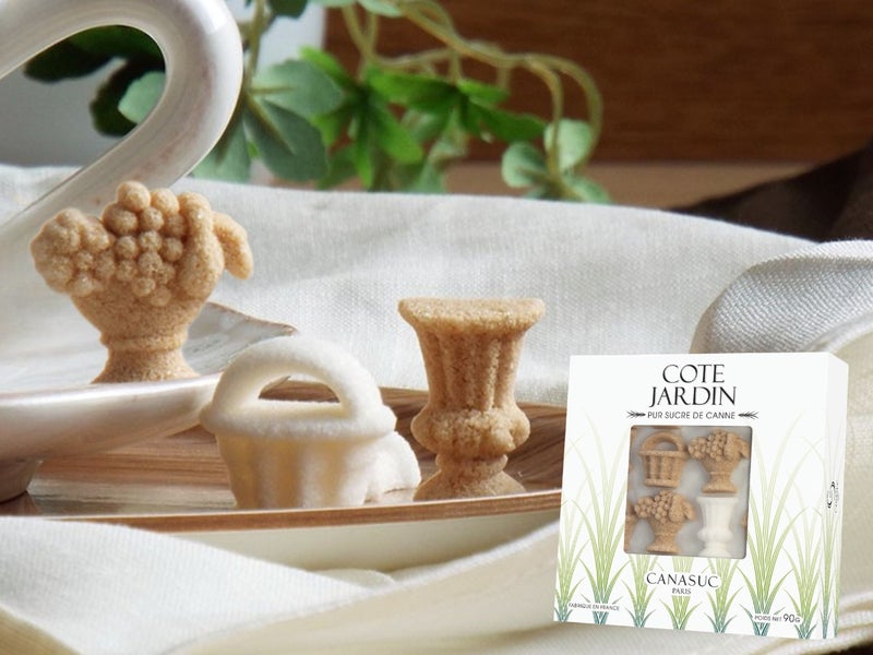 おしゃれな角砂糖のフラワーポットを模ったカナスックデザインシュガー