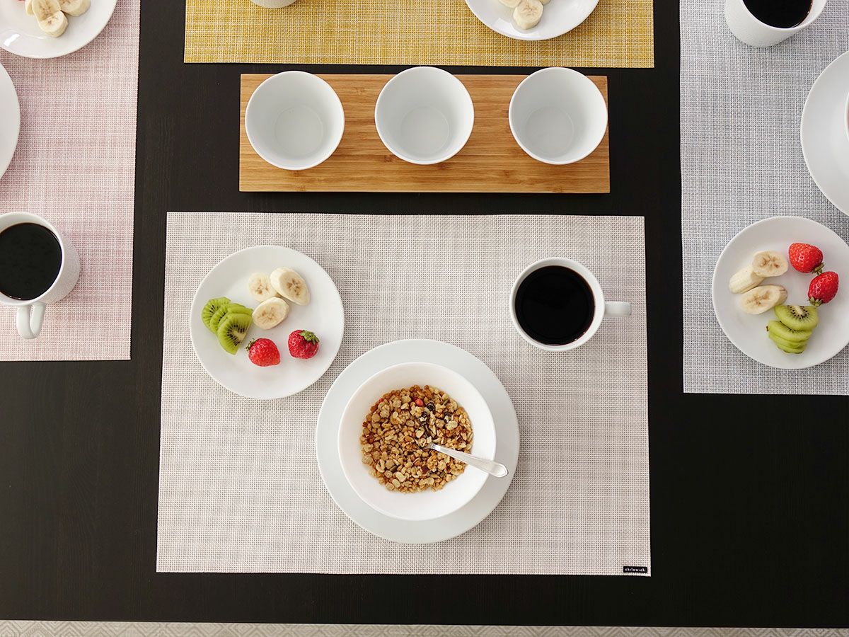 チルウィッチのランチョンマット　ミニバスケットウィーブ柄ホワイト色