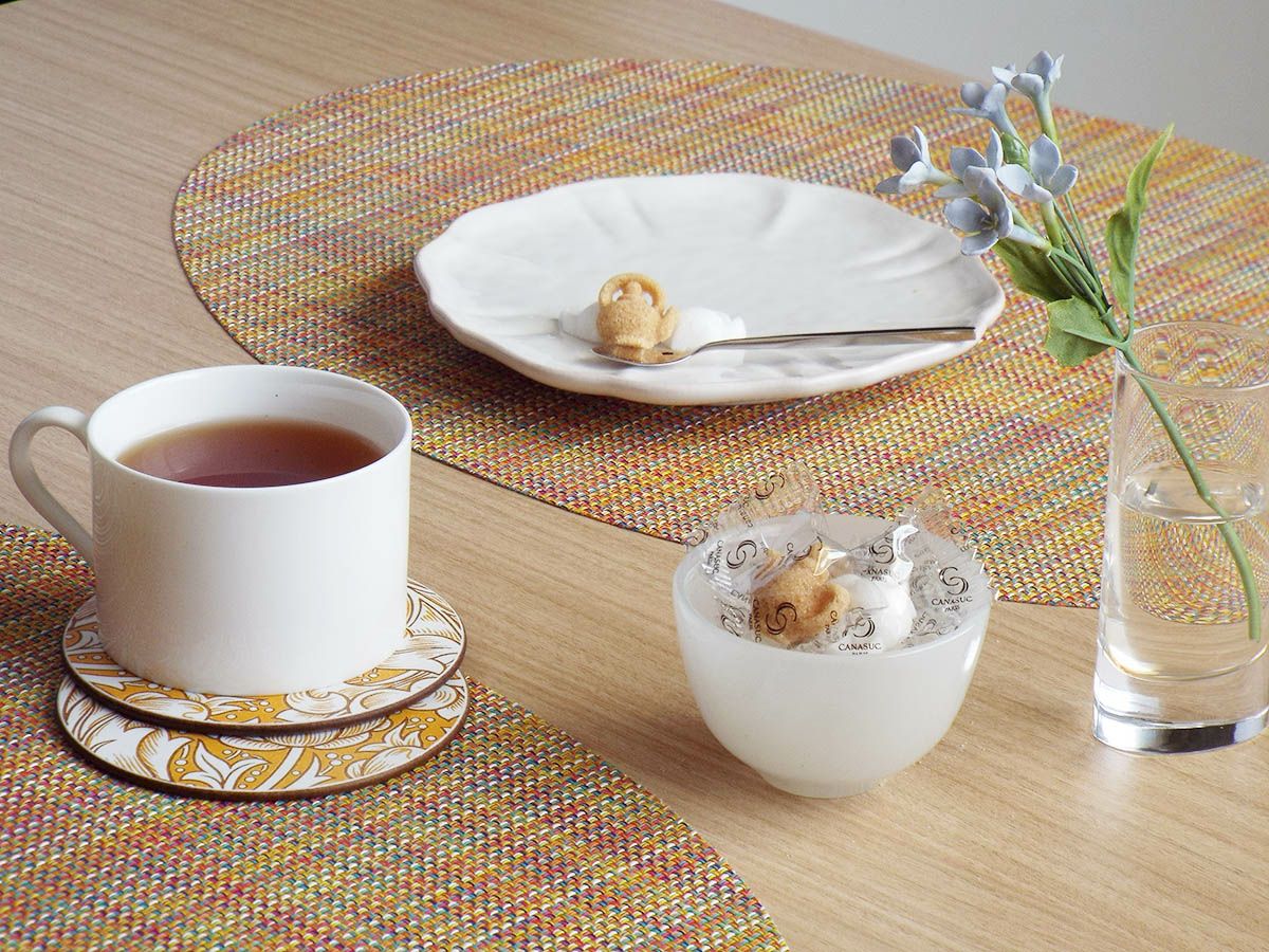 ウィリアムモリスのコースターとおしゃれな角砂糖デザインシュガーカナスックのギフトセット