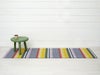 チルウィッチ・玄関マットのPop Stripe柄の61×183cm、青や黄色のカラフルなボーダーのMulti
