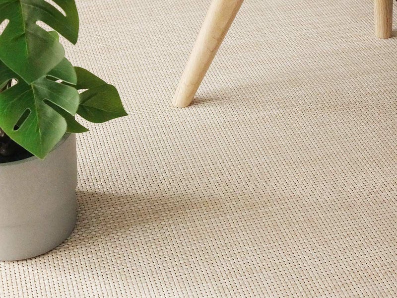 チルウィッチ　フロアマット　ラグ　バスケットウィーブ　カーキ　茶色　アイボリー　ベージュ 平織り