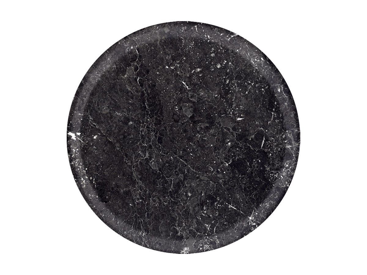 黒大理石　象嵌細工　トレー　black marble inlay tray ブラックマーブル トレイ 直径38cm｜スウェーデン製