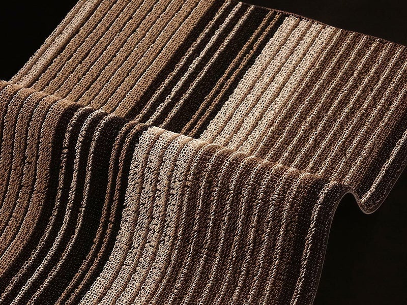 チルウィッチのキッチンマット PleatStripe柄　Oyster色