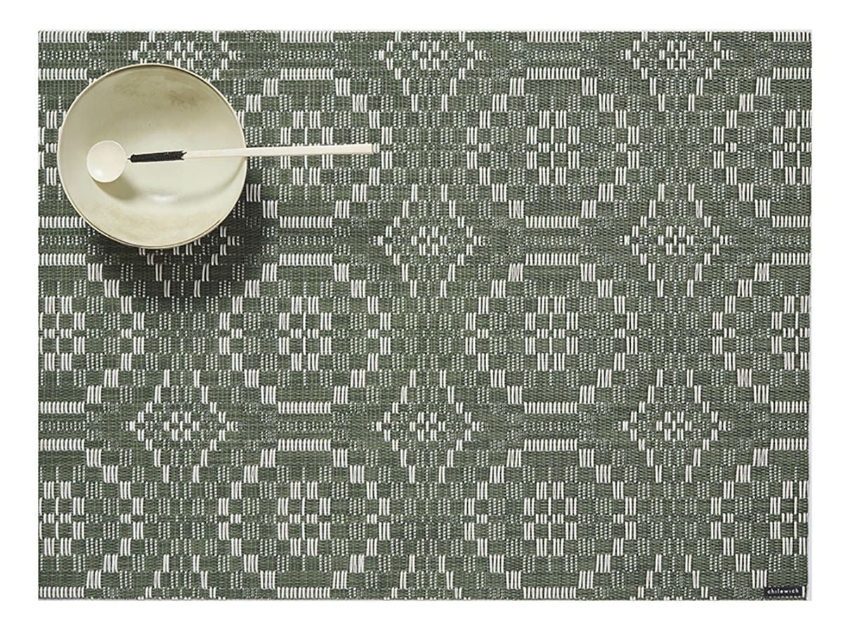 チルウィッチのランチョンマット Overshot柄 Thyme色