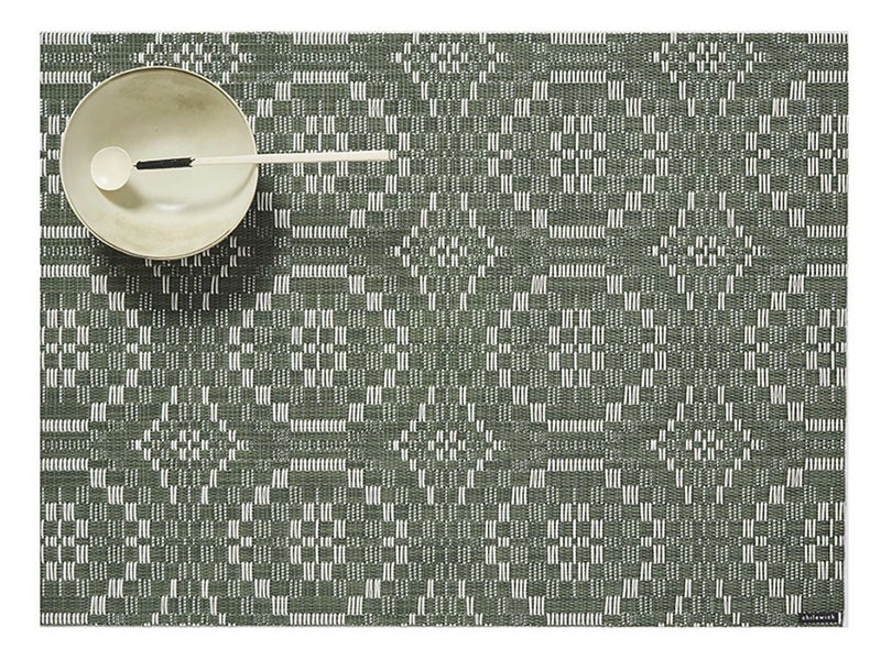 チルウィッチのランチョンマット Overshot柄 Thyme色