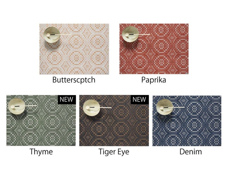 チルウィッチのランチョンマット Overshot柄 Thyme色